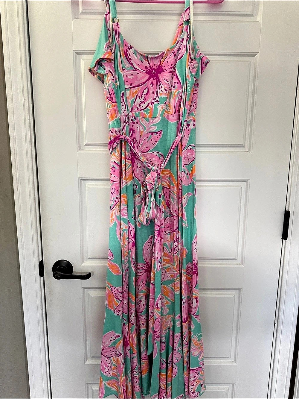 Lilly Pulitzer Floral Maxi Dress in Blue & Pink Size Large